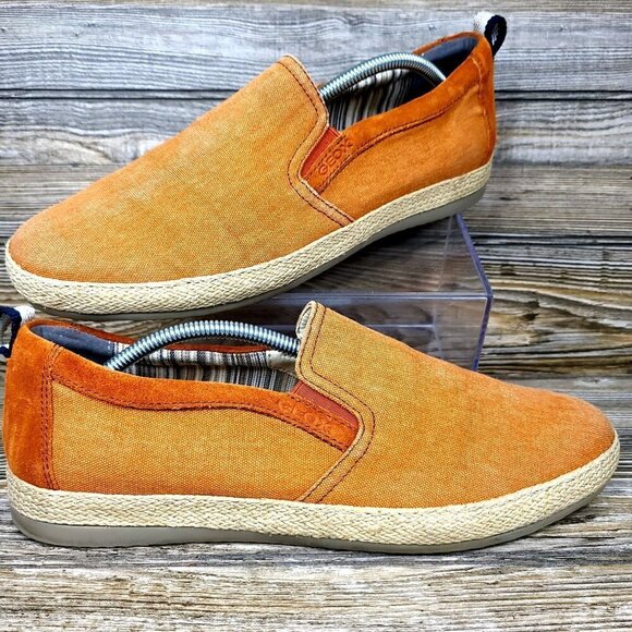 Geox Respira Burnt Orange Suede/Canvas Slip-Ons W/ Rope Midsoles Men\'s Size 9 main image 10